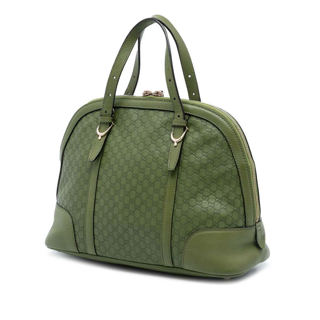Gucci Medium Microguccissima Nice Dome Satchel Green Leather Very good - Back View