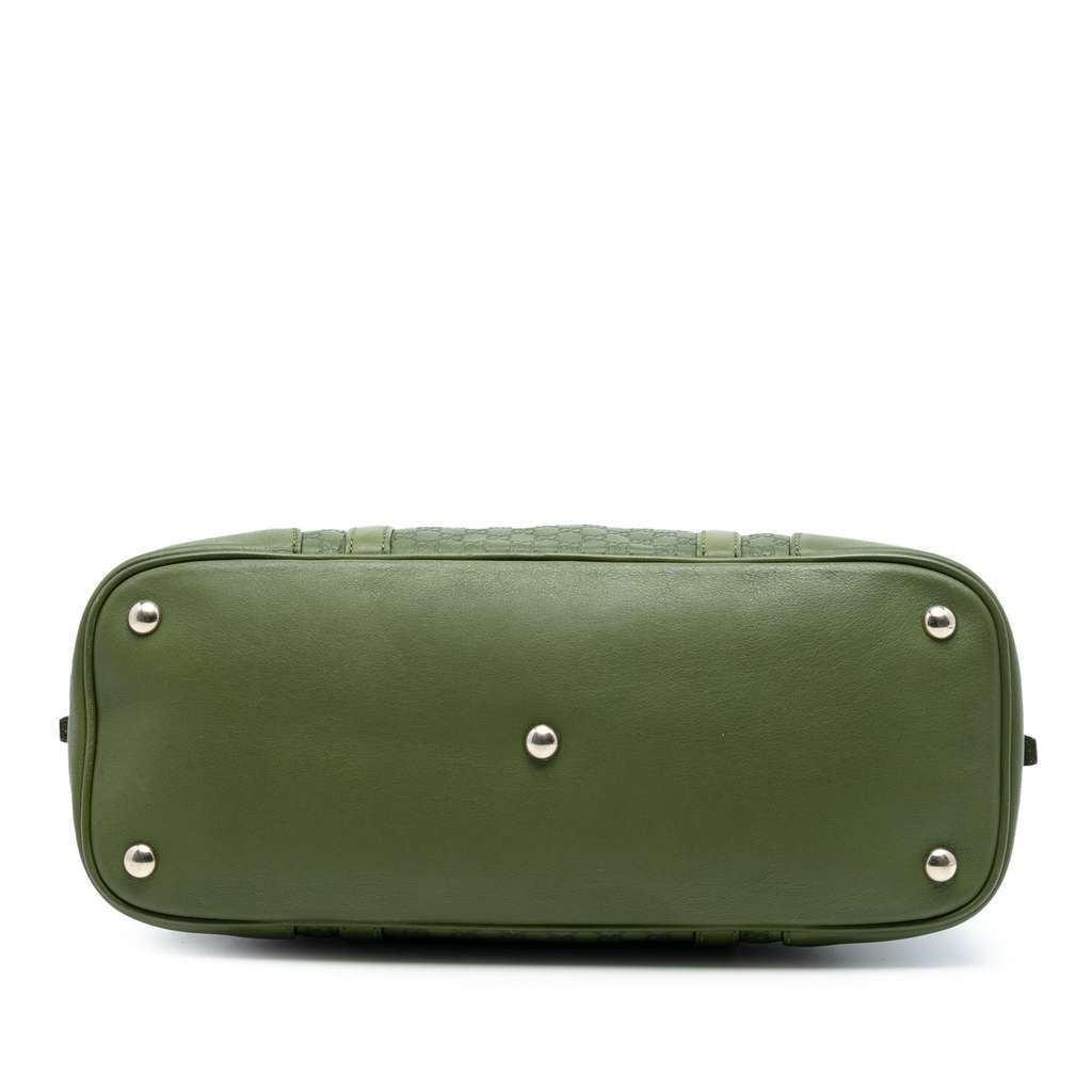 Gucci Medium Microguccissima Nice Dome Satchel Green Leather Very good - Inside View