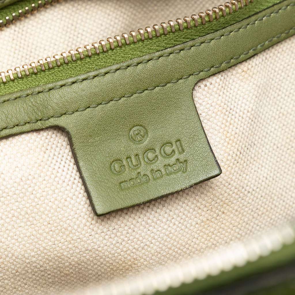 Gucci Medium Microguccissima Nice Dome Satchel Green Leather Very good - Box View