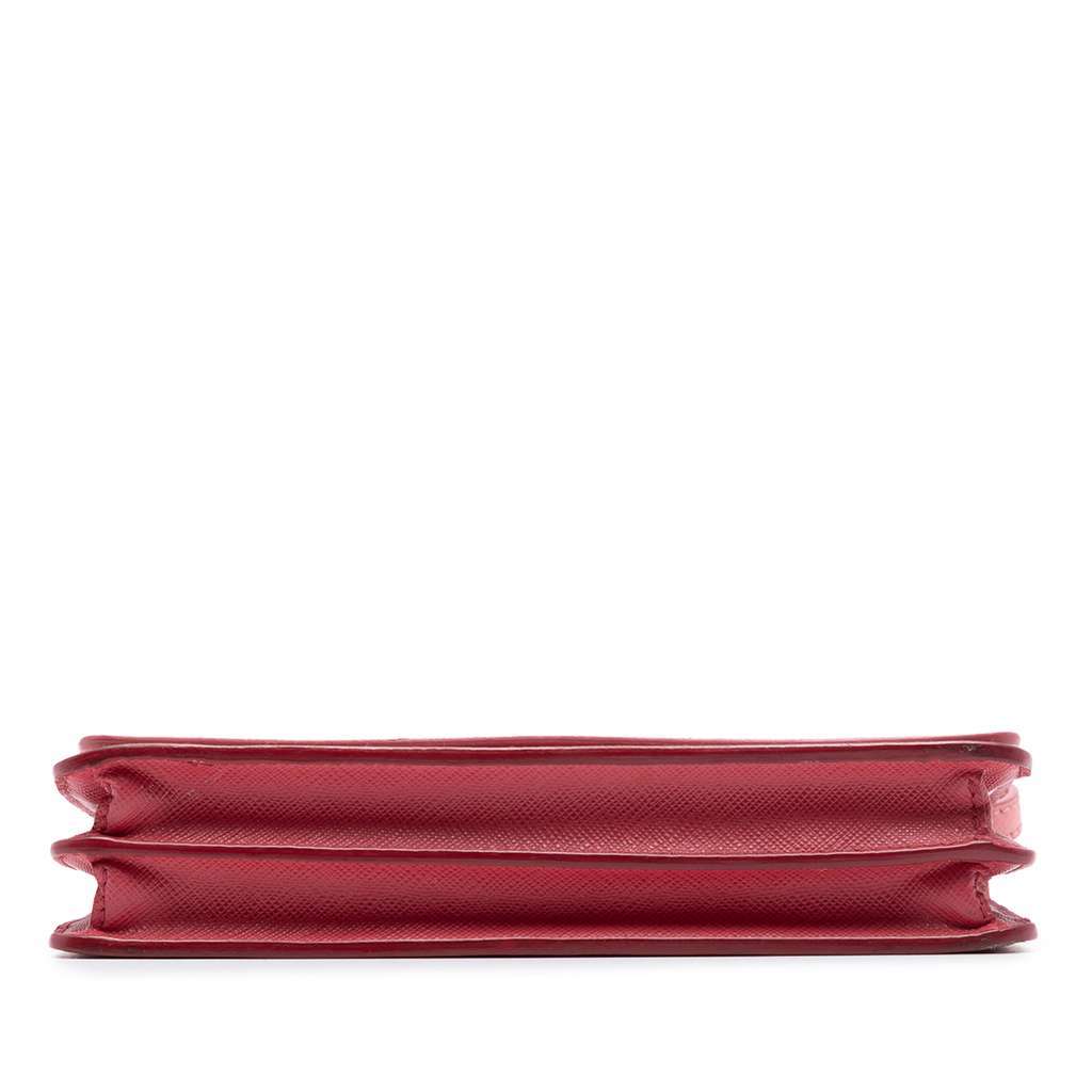 Prada Bicolor Saffiano Lux Wallet On Strap Pink Leather Very good condition - Inside View