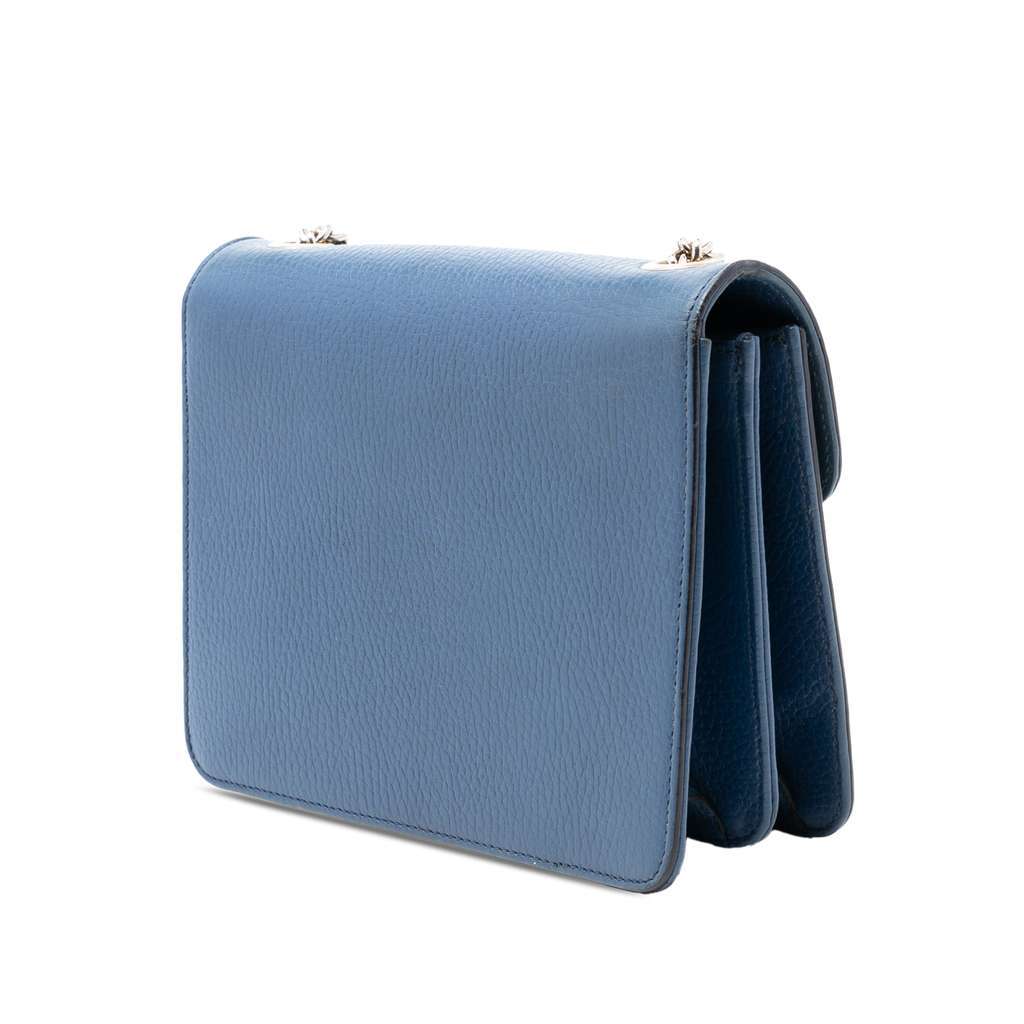 Gucci Small Dollar Calfskin Interlocking G Crossbody Blue Leather Very good - Back View