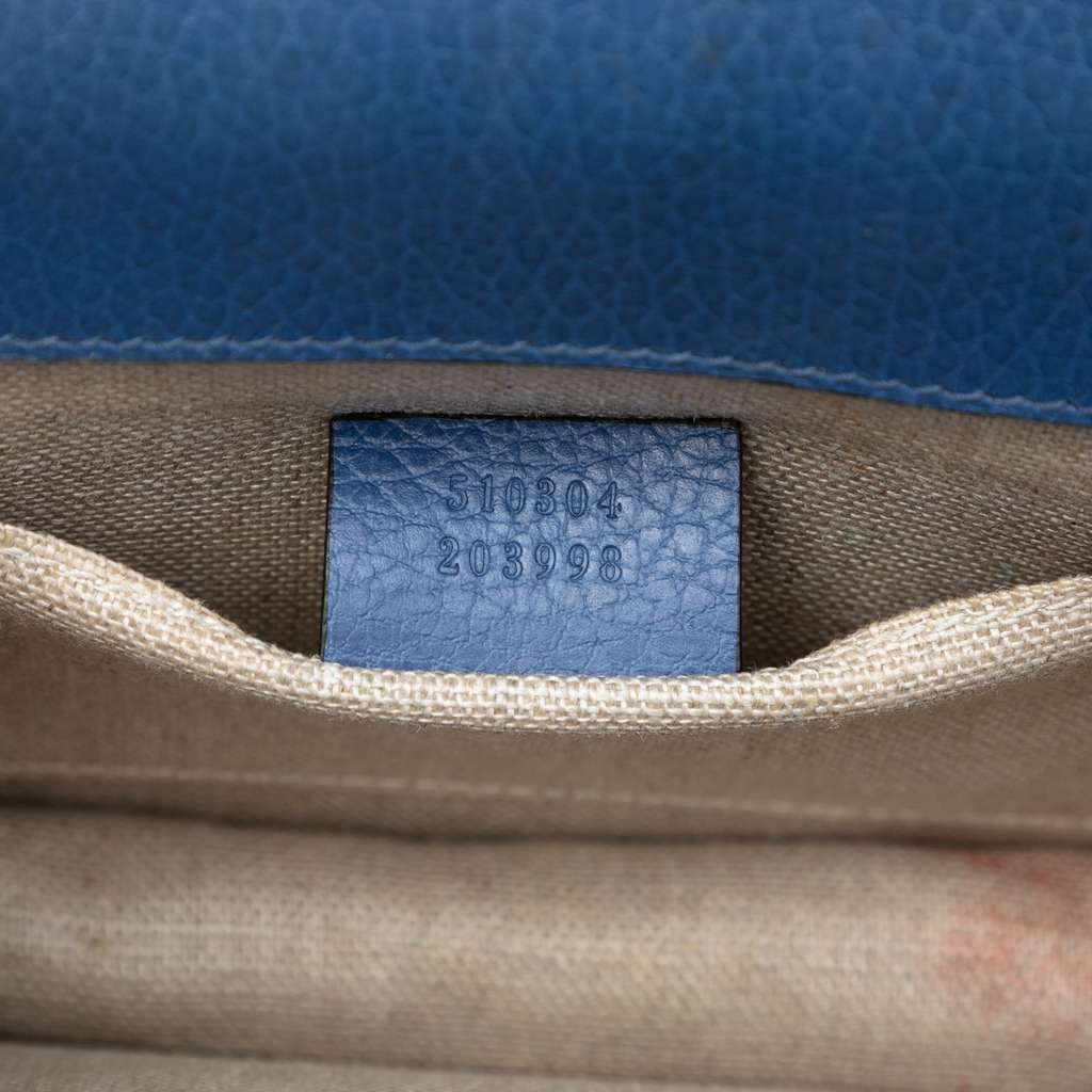 Gucci Small Dollar Calfskin Interlocking G Crossbody Blue Leather Very good - Box View