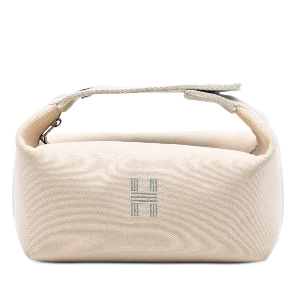 Hermès Small Toile Bride A Brac Case Brown Canvas Very good condition - Front View