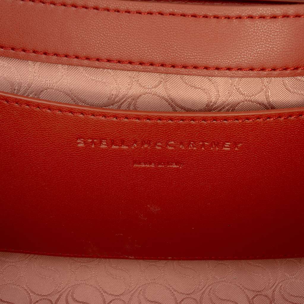 Stella McCartney Faux Velvet S Wave Padded Shoulder Bag Red Cotton Very good condition - Box View