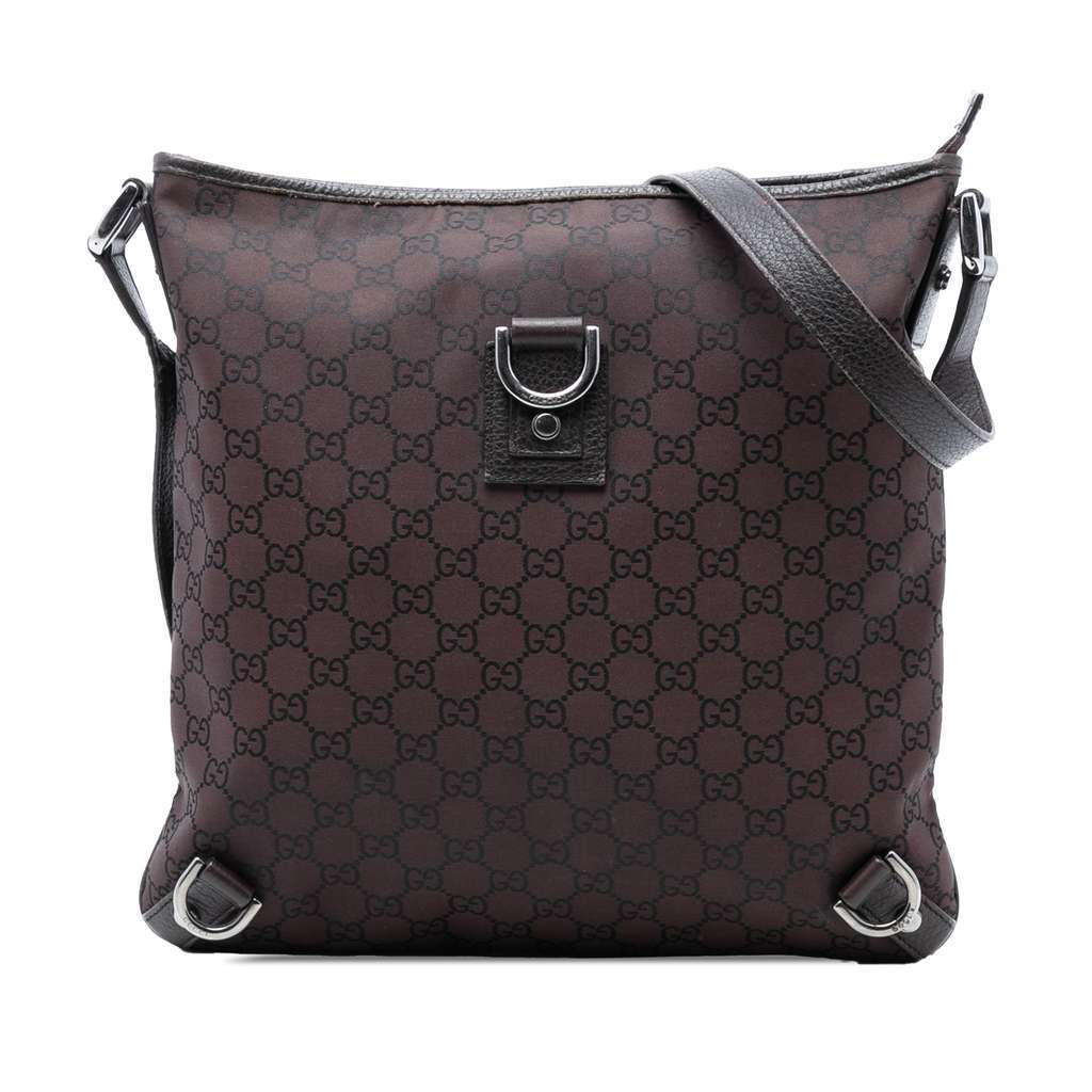 Gucci GG Nylon Abbey D Ring Crossbody Brown Very good - Front View