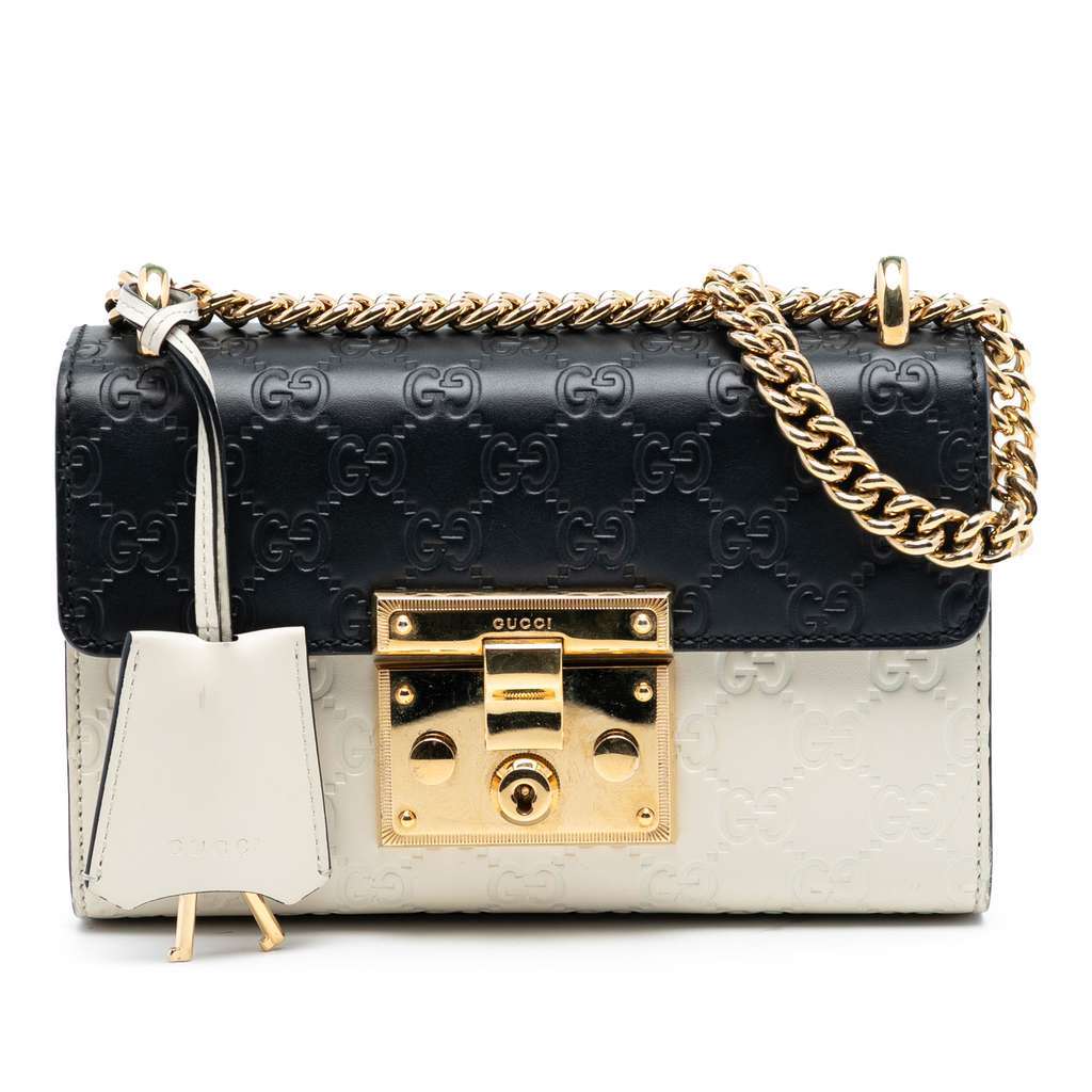 Gucci Small Guccissima Padlock Shoulder Bag Brown Leather Very good condition - Front View
