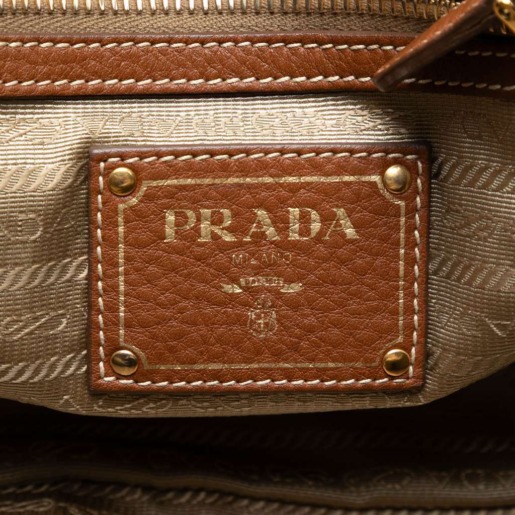 Prada Canvas Canapa Logo Bow Satchel Brown Canvas Very good condition - Box View