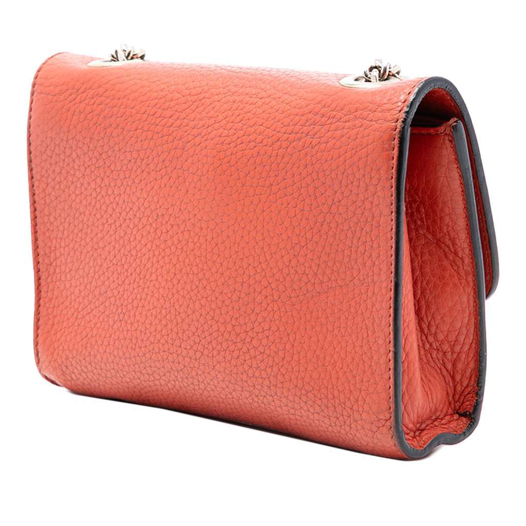 Gucci Small Leather Miss Bamboo Crossbody Orange Leather Very good - Back View