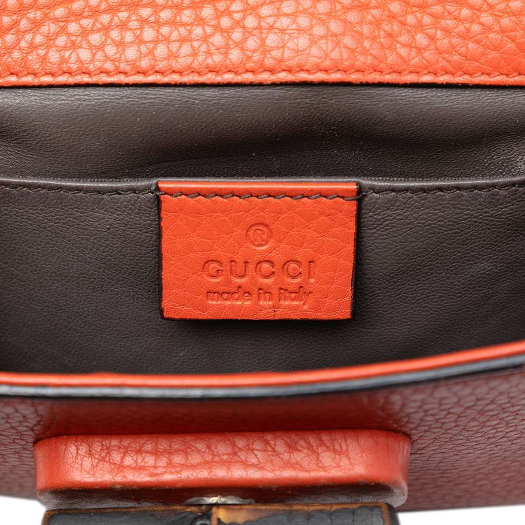 Gucci Small Leather Miss Bamboo Crossbody Orange Leather Very good - Box View