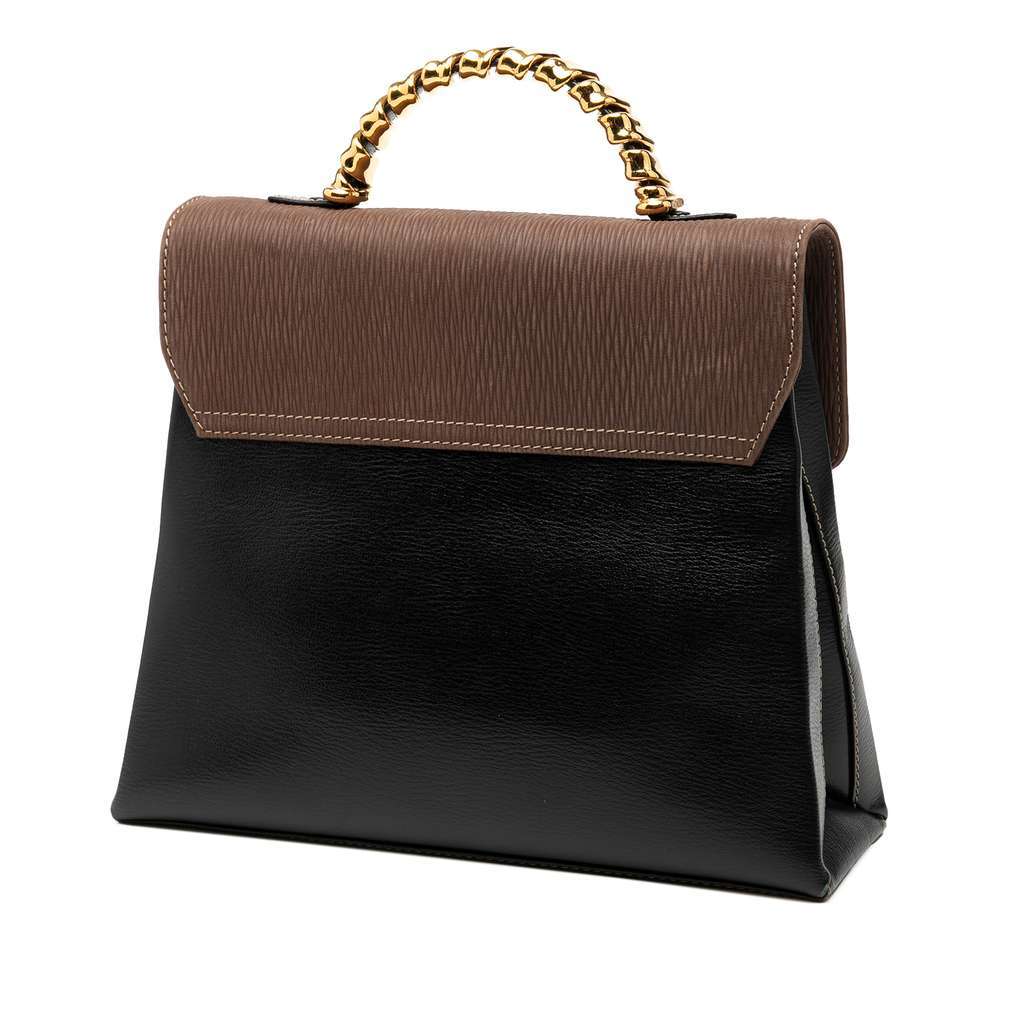 Loewe Leather Velazquez Twist Satchel Black Leather Very good condition - Back View