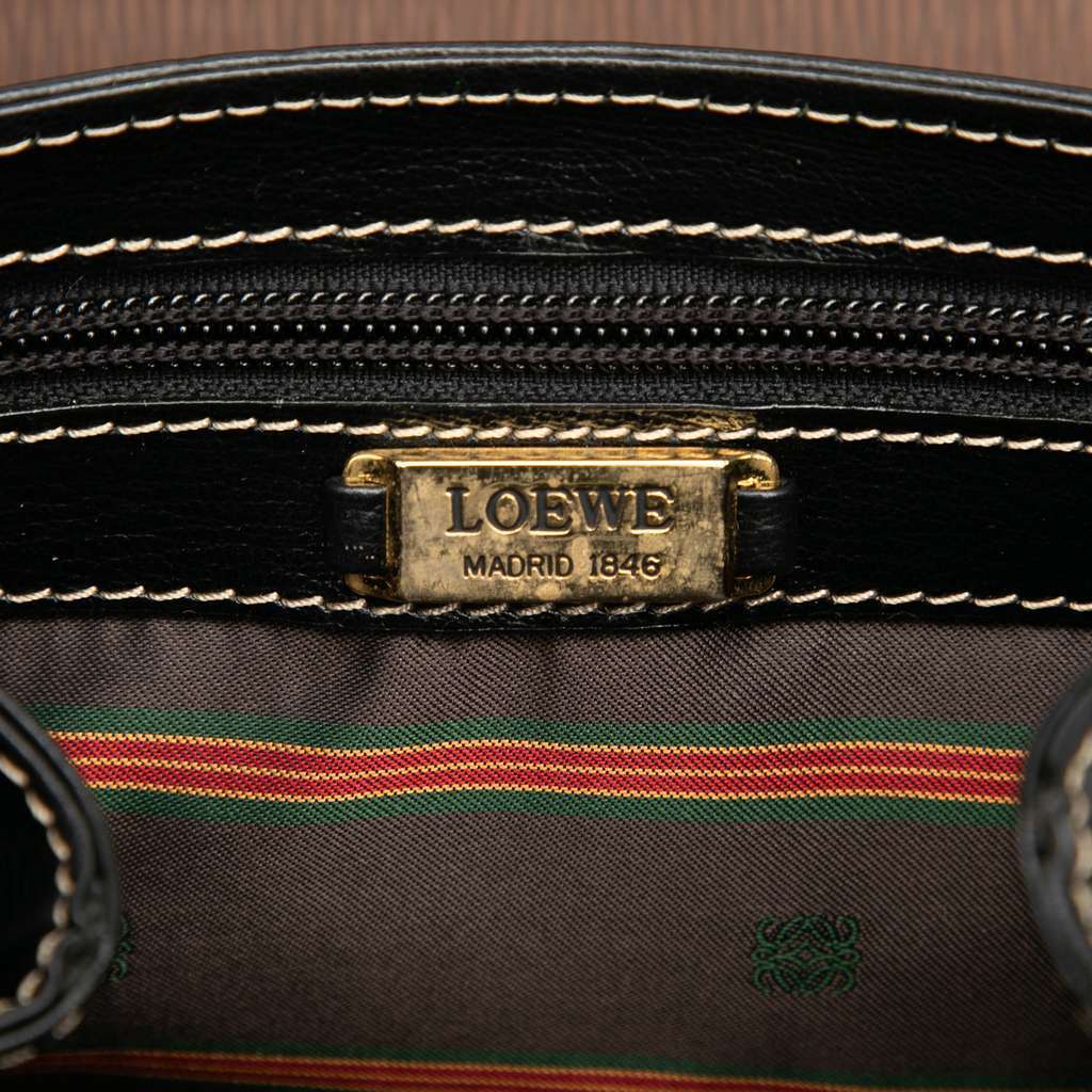 Loewe Leather Velazquez Twist Satchel Black Leather Very good condition - Box View