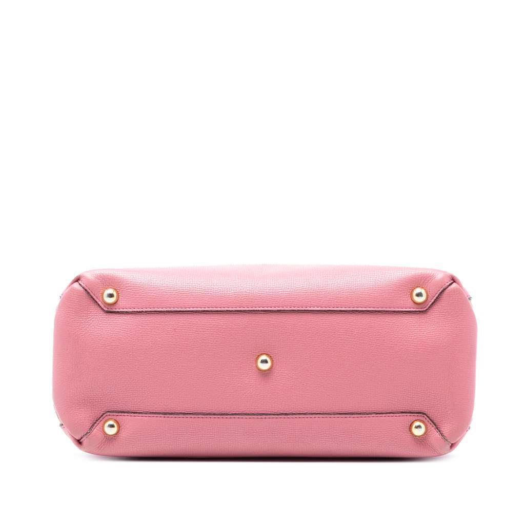 Burberry Medium Leather and House Check Banner Satchel Pink Leather Good condition - Inside View