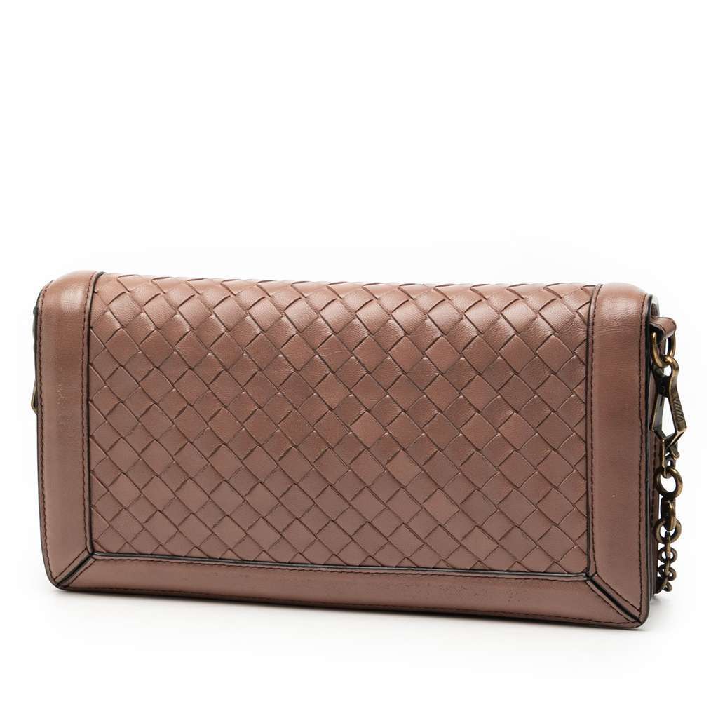 Bottega Veneta Nappa Intrecciato Olimpia Knot Crossbody Brown Leather Very good condition - Back View