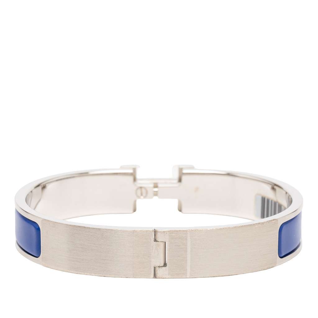 Hermès Narrow Enamel Clic H Bracelet PM Blue Very good condition - Inside View