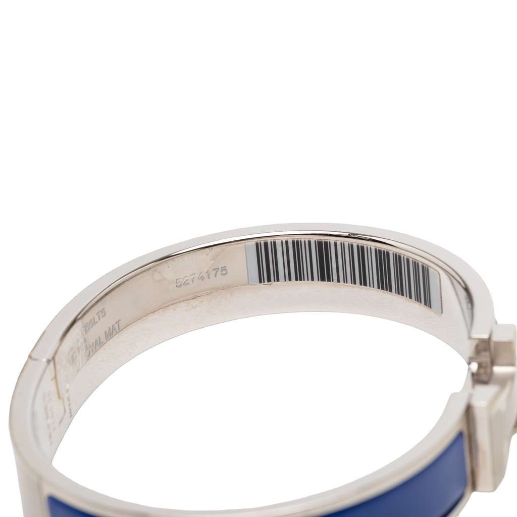 Hermès Narrow Enamel Clic H Bracelet PM Blue Very good condition - Model View