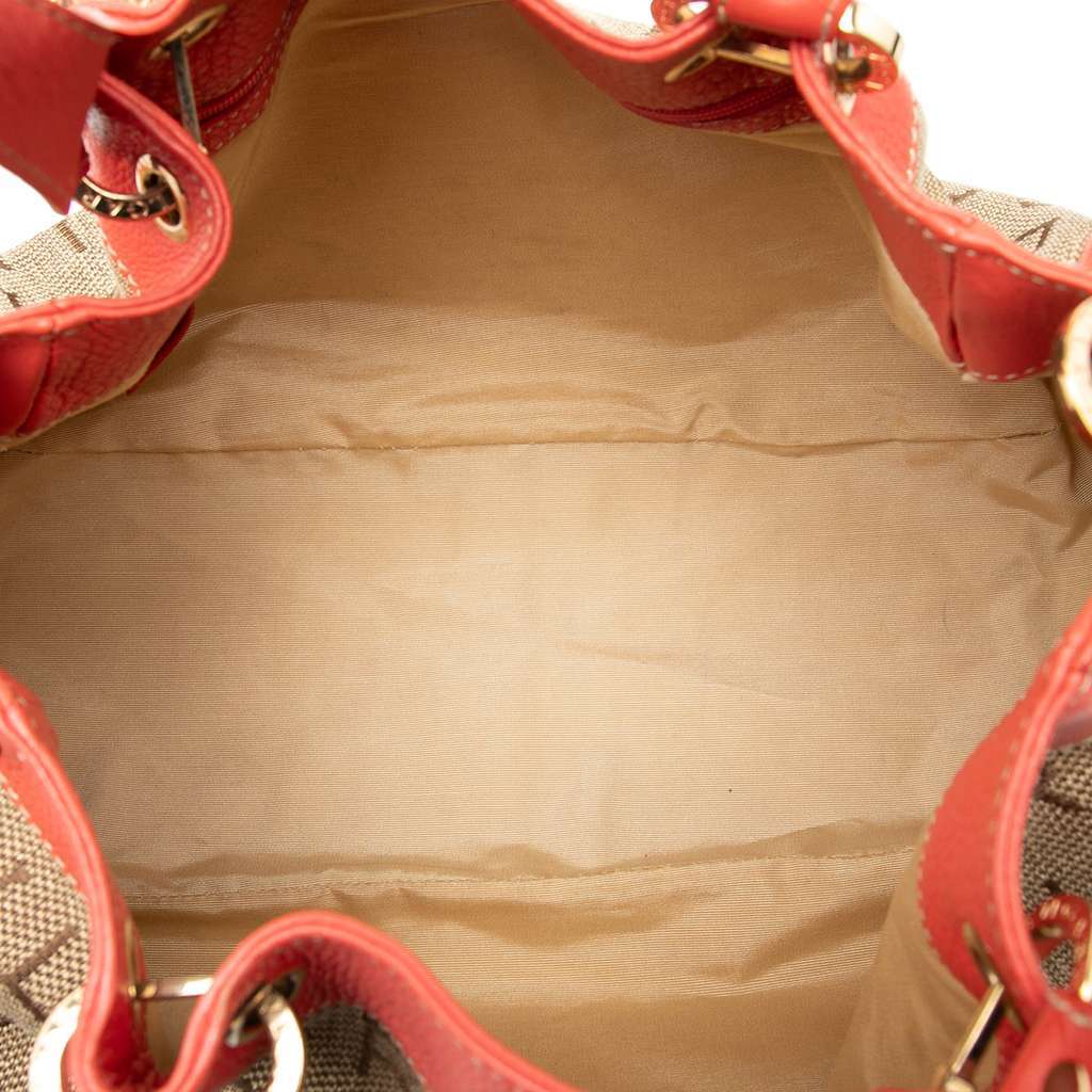 Bvlgari Logomania Canvas Satchel Brown Canvas Very good - Model View