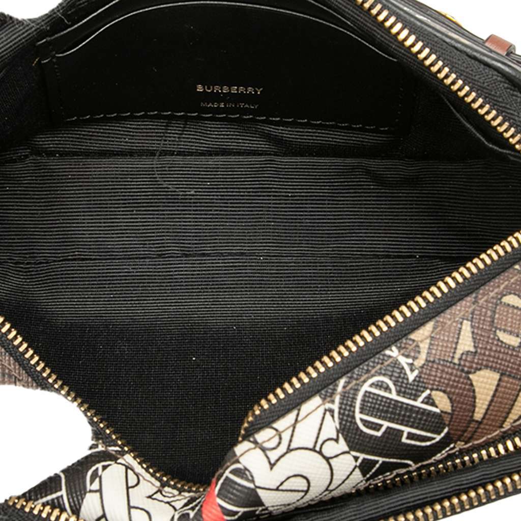 Burberry TB Monogram E-Canvas Stripe Camera Bag Brown Canvas Very good - Model View