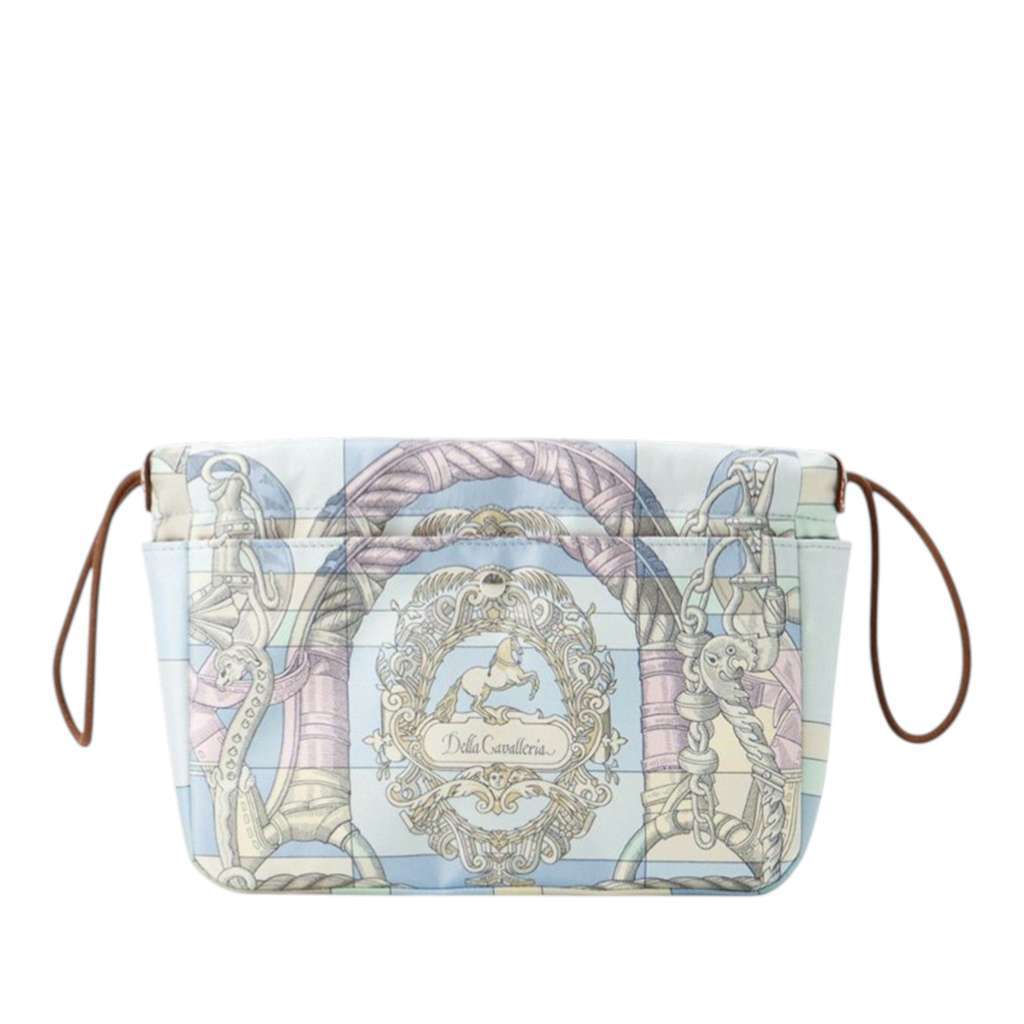Hermès Silk Della Cavalleria Fourbi 20 Pouch Blue Silk Good condition - Front View