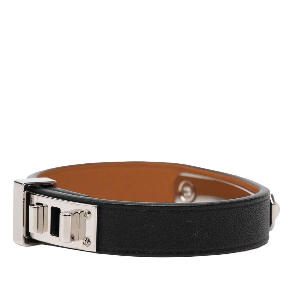 Hermès Swift As De Coeur Bracelet Black Leather Very good condition - Back View
