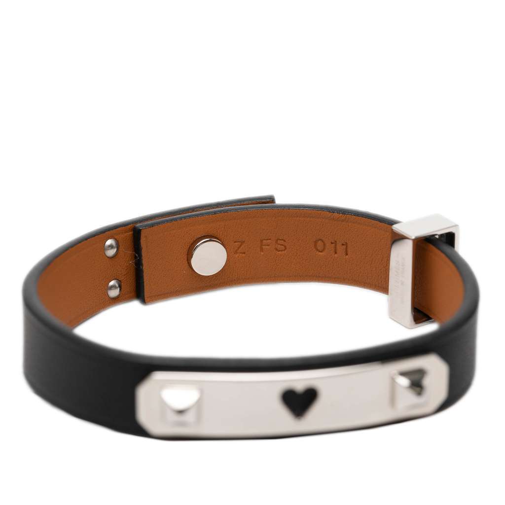 Hermès Swift As De Coeur Bracelet Black Leather Very good condition - Model View