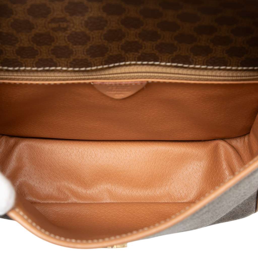 Celine Macadam Coated Canvas Crossbody Brown Canvas Very good - Model View