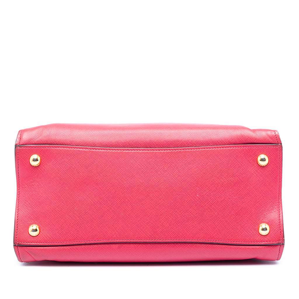 Prada Saffiano Soft Triple Pocket Tote Pink Leather Very good - Inside View