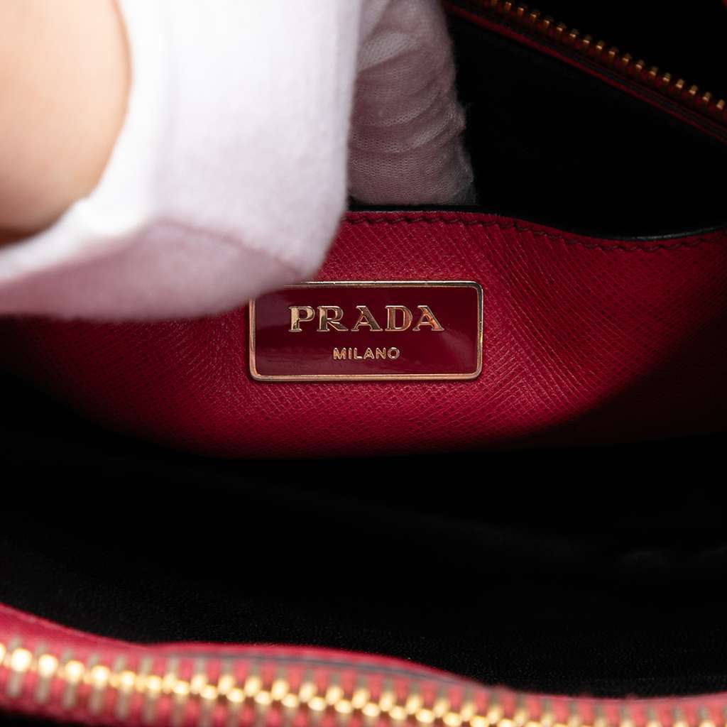 Prada Saffiano Soft Triple Pocket Tote Pink Leather Very good - Box View