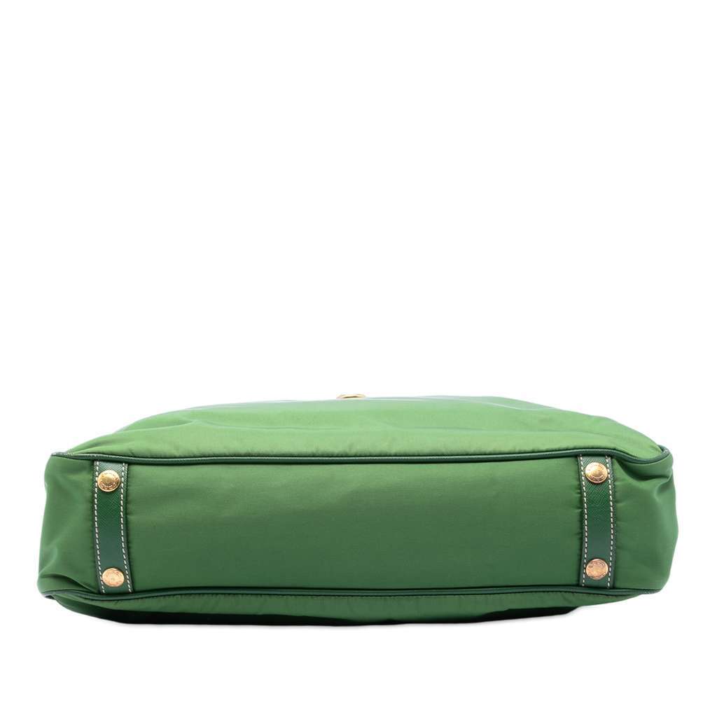 Prada Saffiano Trimmed Tessuto Logo Plate Convertible Tote Green Very good condition - Inside View