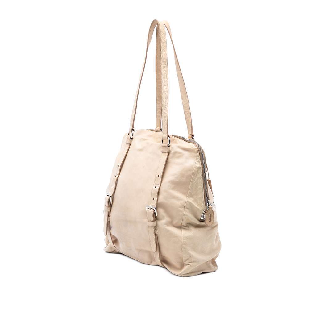 Prada Nappa New Look Tote Brown Leather Very good - Back View