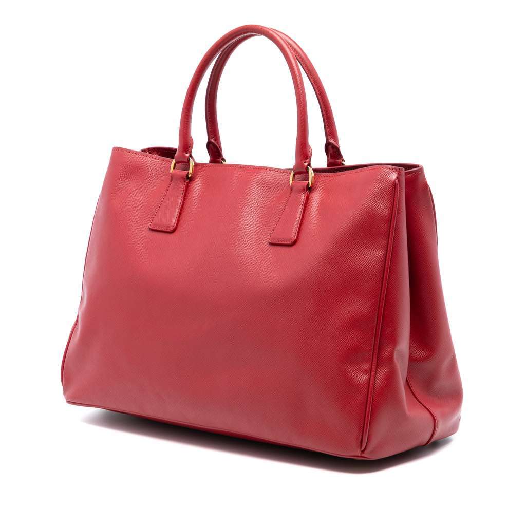 Prada Large Saffiano Lux Galleria Satchel Red Leather Very good - Back View