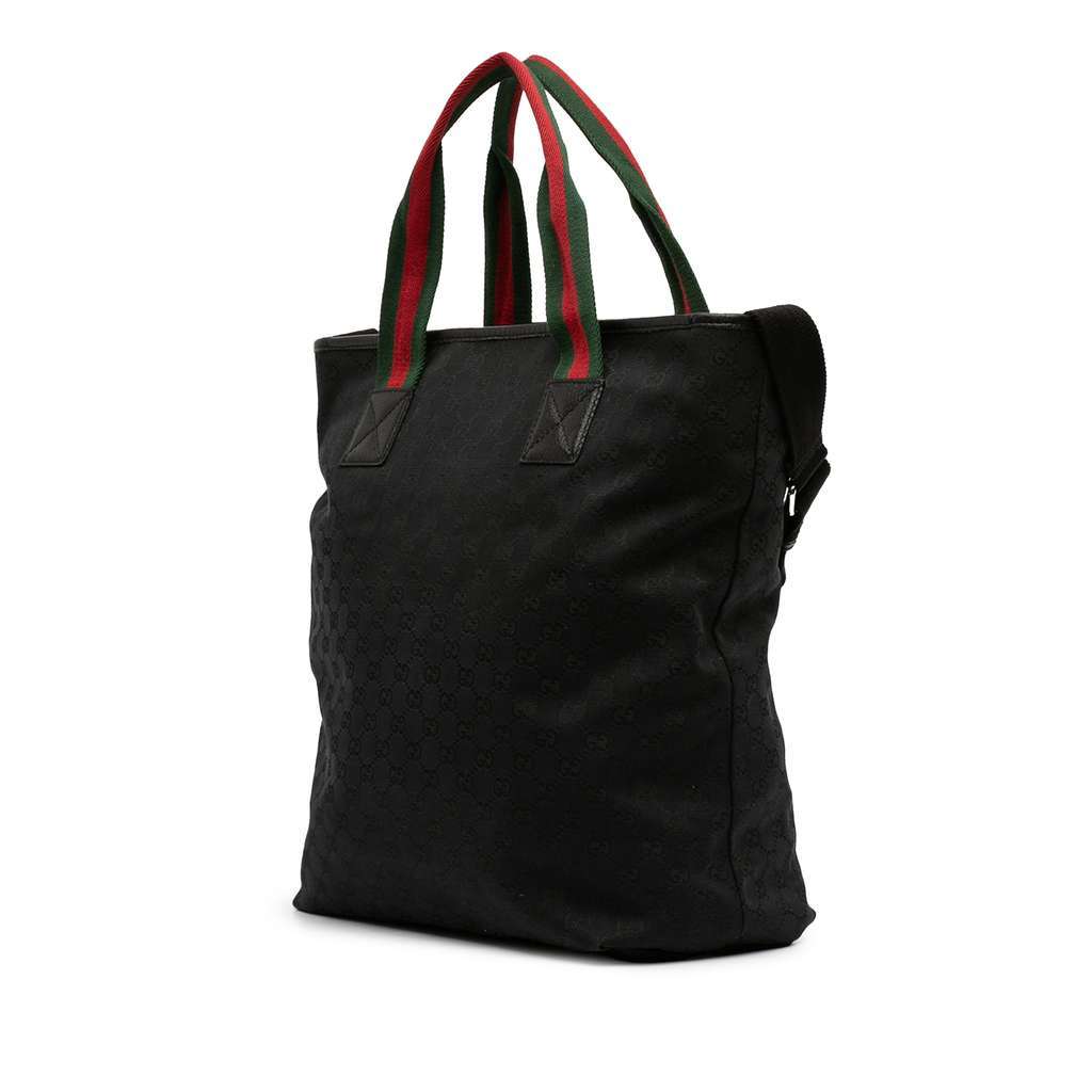 Gucci GG Canvas Web Satchel Black Canvas Very good - Back View
