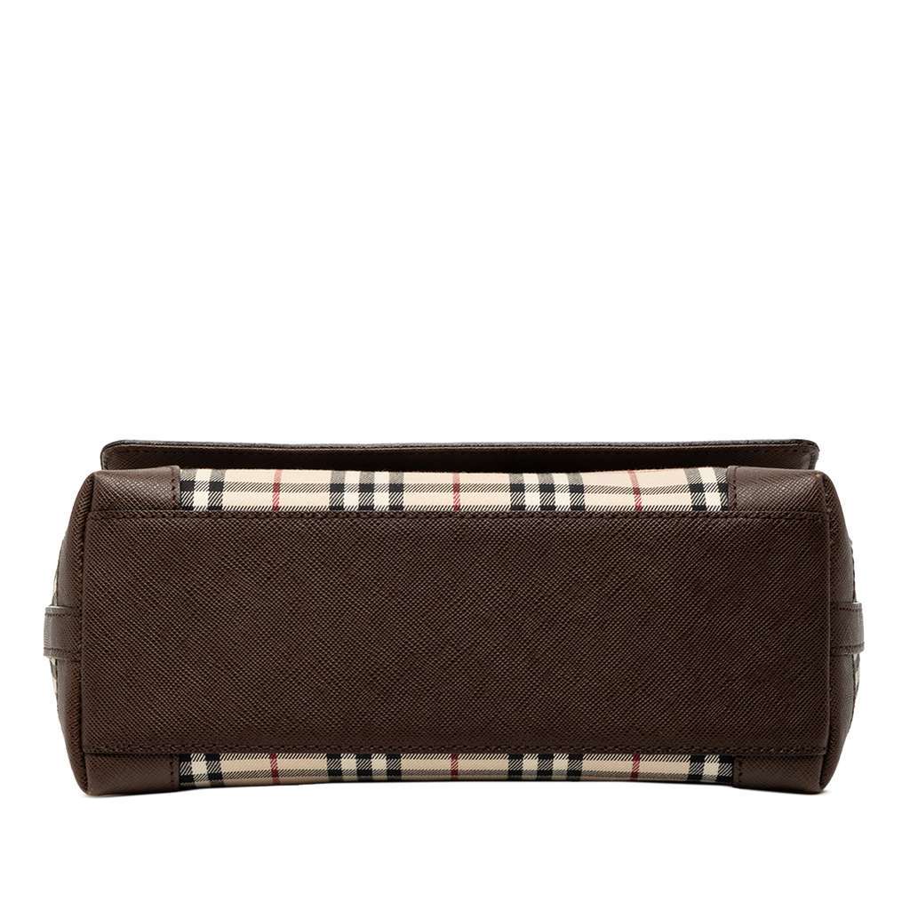 Burberry House Check Canvas Flap Crossbody Brown Canvas Very good - Inside View