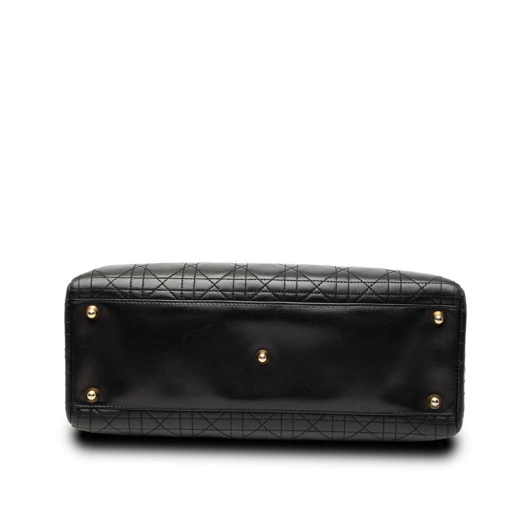 Dior Large Lambskin Cannage Lady Dior Black Leather Very good condition - Inside View