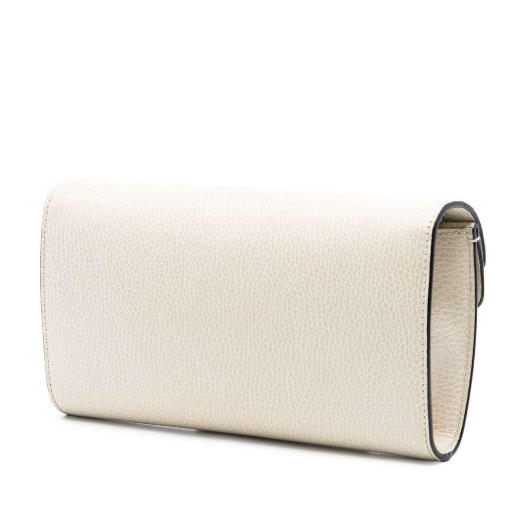 Gucci Small Leather Dionysus Web Crossbody White Leather Very good - Back View