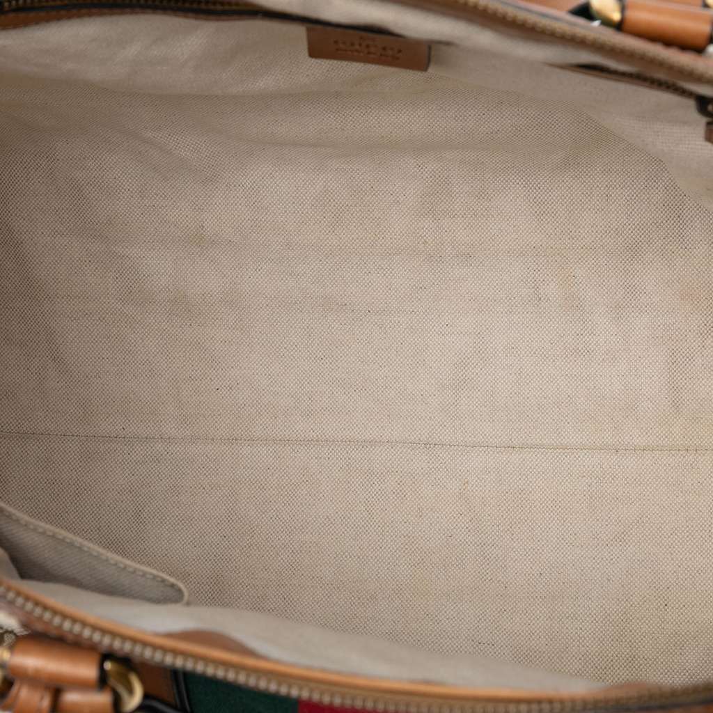 Gucci Medium GG Canvas Web Rania Top Handle Bag Brown Canvas Very good condition - Model View