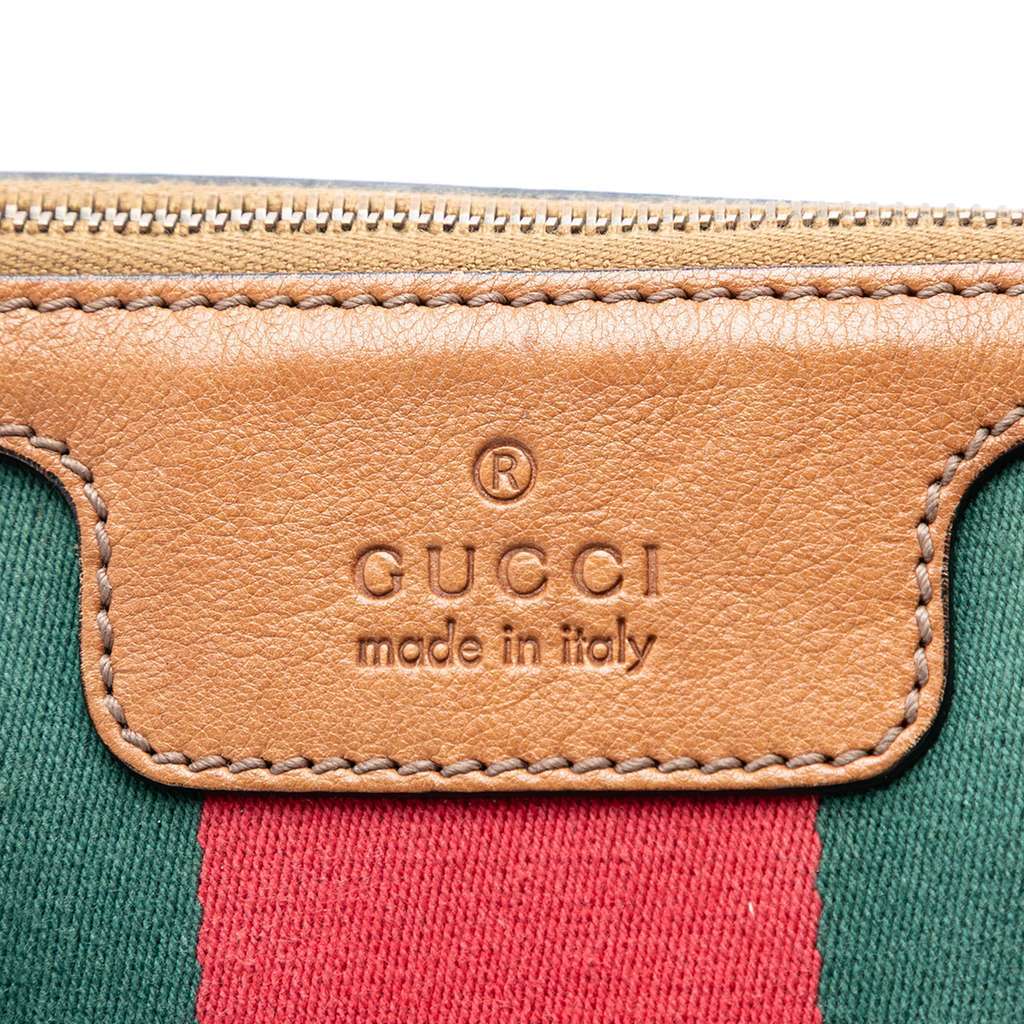 Gucci Medium GG Canvas Web Rania Top Handle Bag Brown Canvas Very good condition - Box View