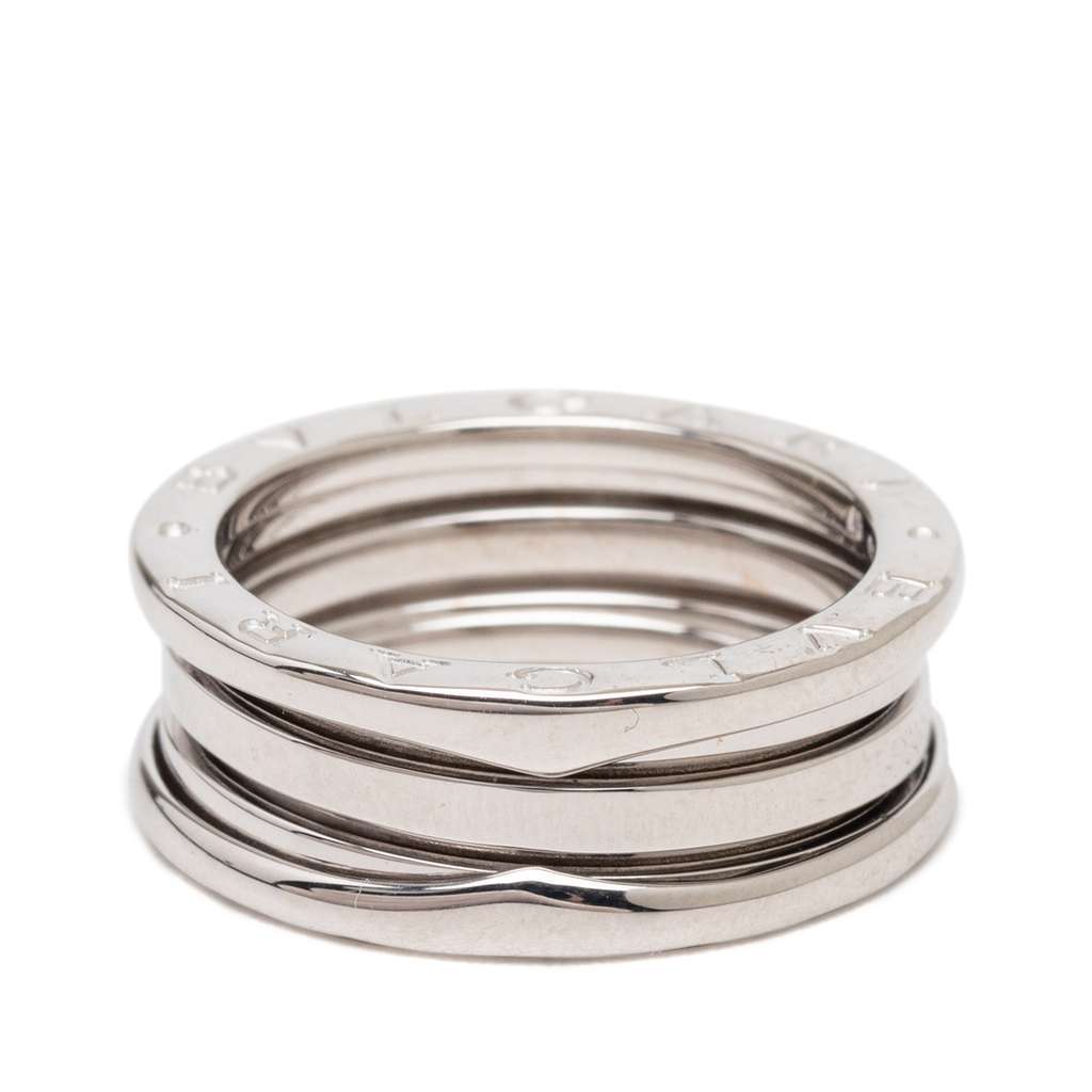 Bvlgari 18K White Gold B.Zero1 Three Band Ring Silver White Gold Very good condition - Front View