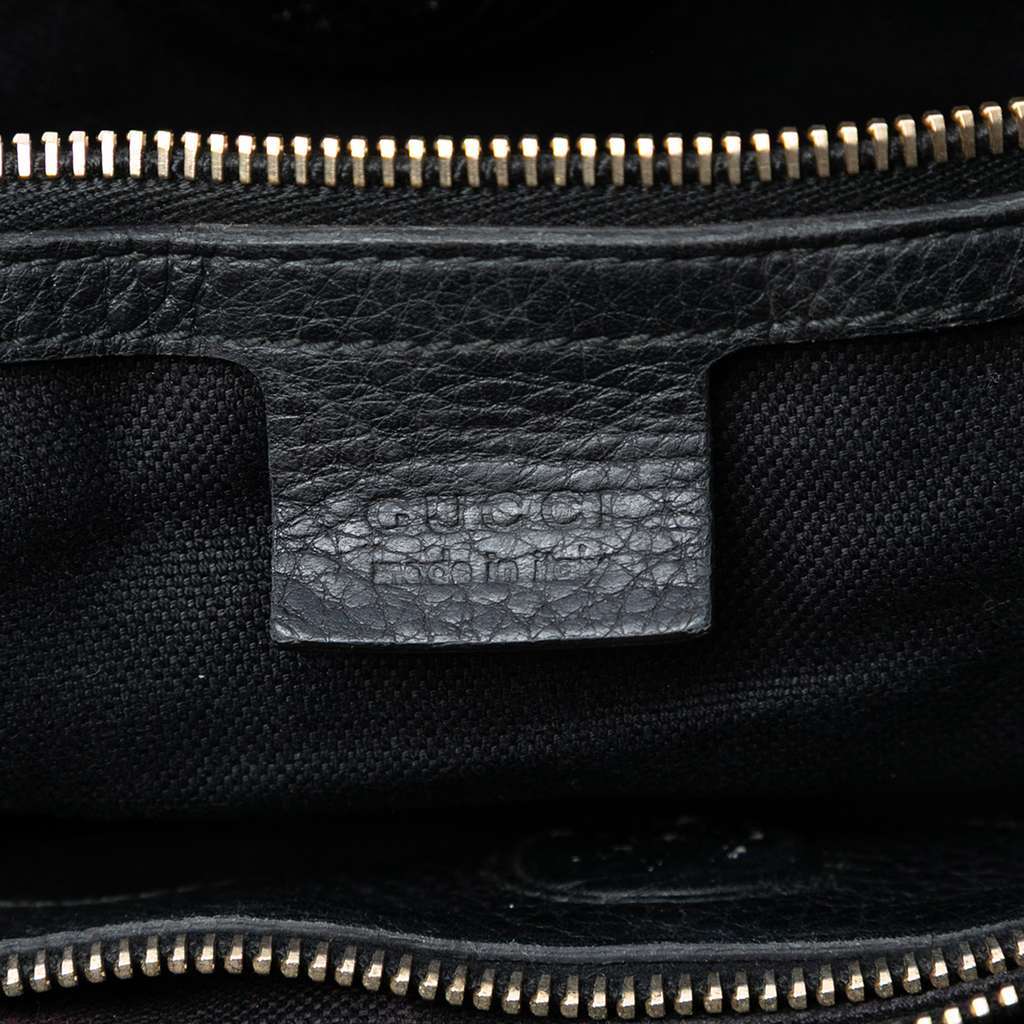 Gucci Medium Calfskin Bamboo Shopper Satchel Black Leather Very good - Box View