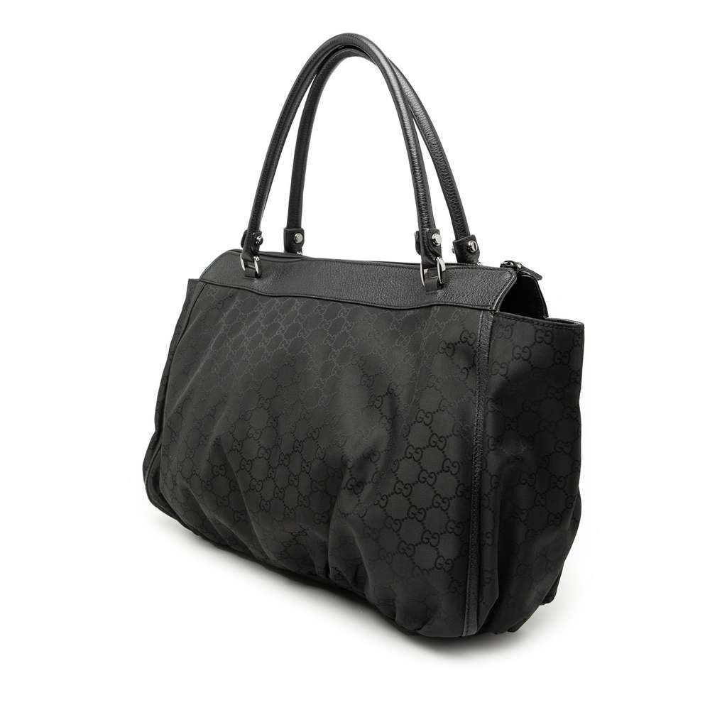 Gucci Large GG Nylon Abbey D Ring Tote Black Very good condition - Back View