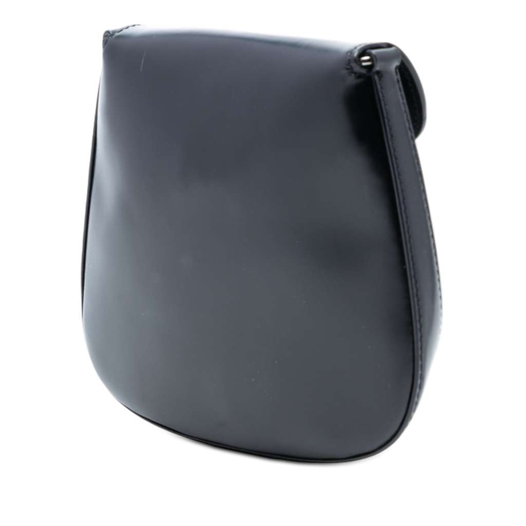 Prada Mini Spazzolato Cleo Flap Black Leather Very good condition - Back View