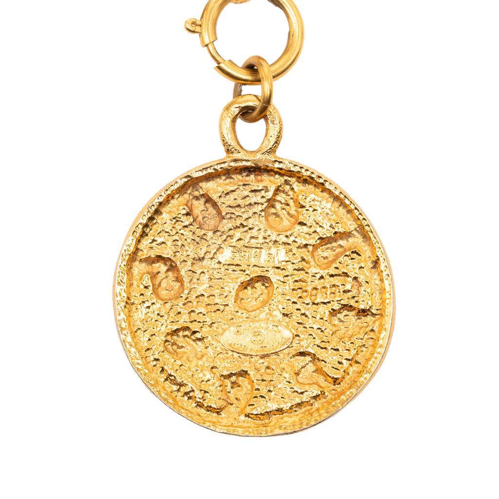 Chanel CC Gold Plated Medallion Pendant Necklace Gold Metal Very good - Inside View