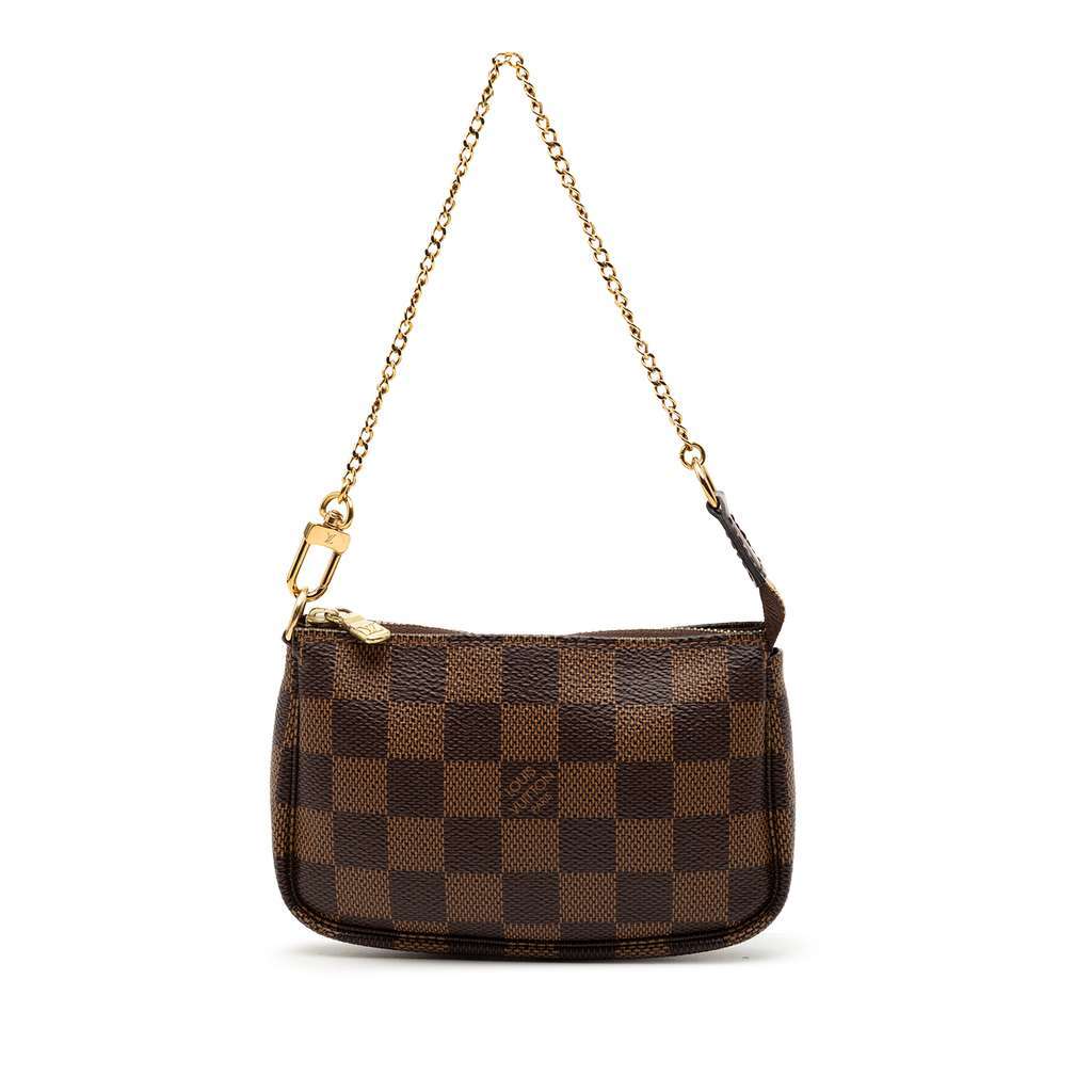 Louis Vuitton Damier Ebene Mini Pochette Accessoires Brown Very good - Front View
