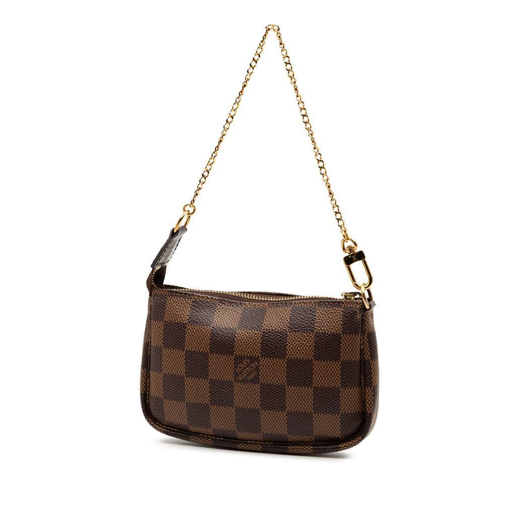 Louis Vuitton Damier Ebene Mini Pochette Accessoires Brown Very good - Back View