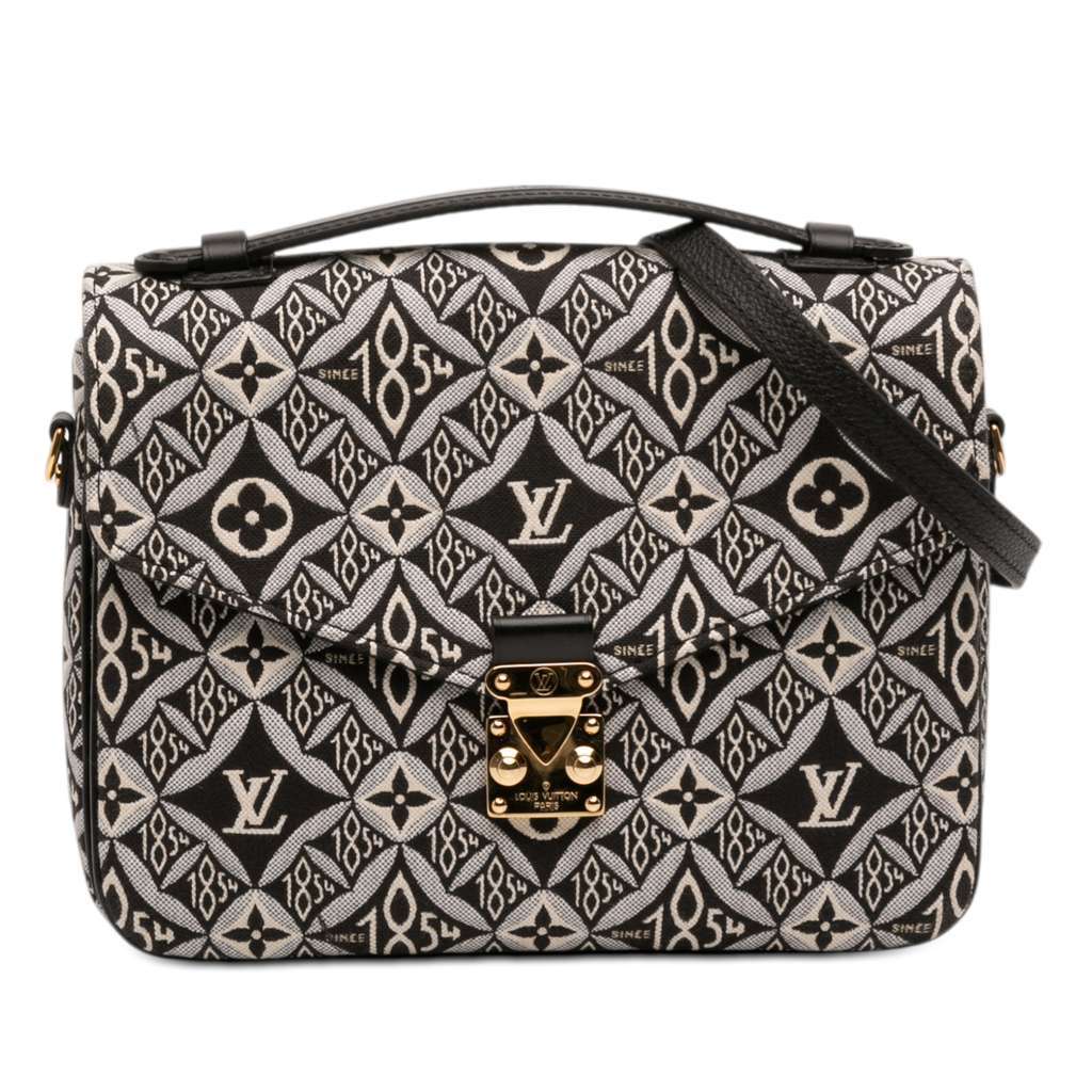 Louis Vuitton Monogram Jacquard Since 1854 Pochette Metis Black Canvas Very good - Front View