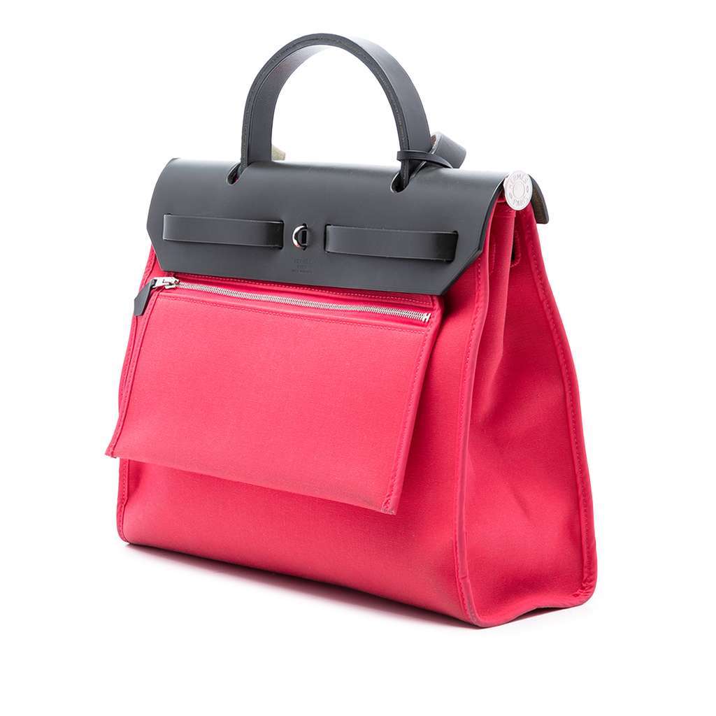 Hermès Toile Herbag Zip 31 Pink Canvas Very good - Back View