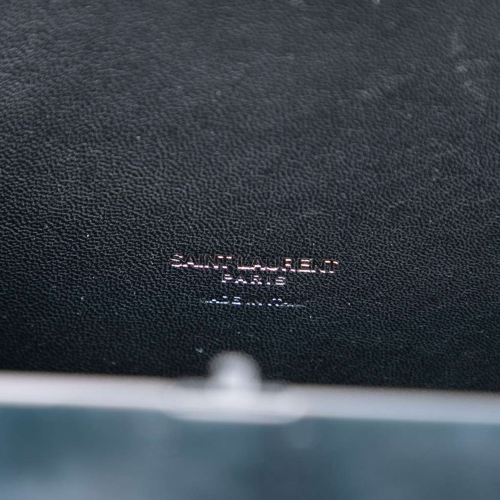 Saint Laurent Acrylic Tuxedo Box Clutch on Chain Black Very good condition - Box View