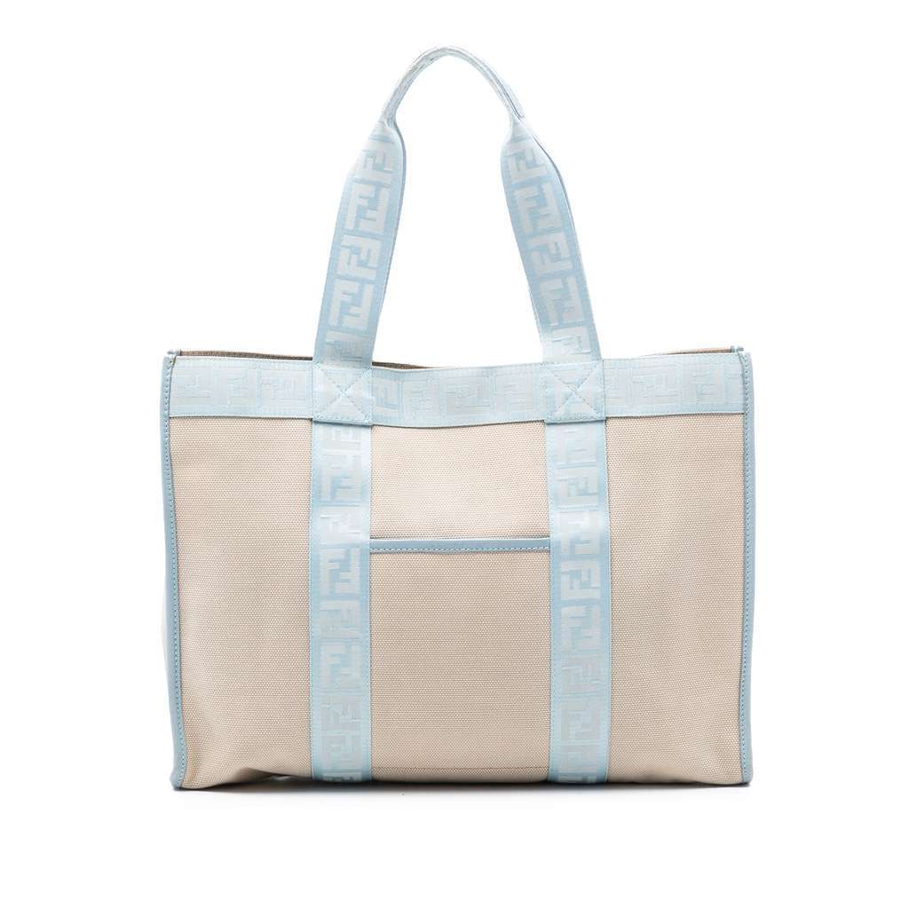Fendi Zucca Trimmed Canvas Tote Brown Canvas Very good condition - Front View