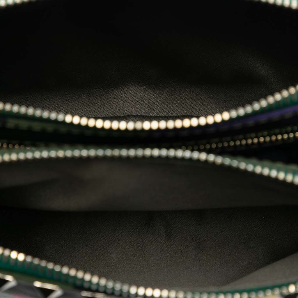 Valentino Nylon Rockstud Camouflage Double Zip Clutch Green Very good condition - Model View