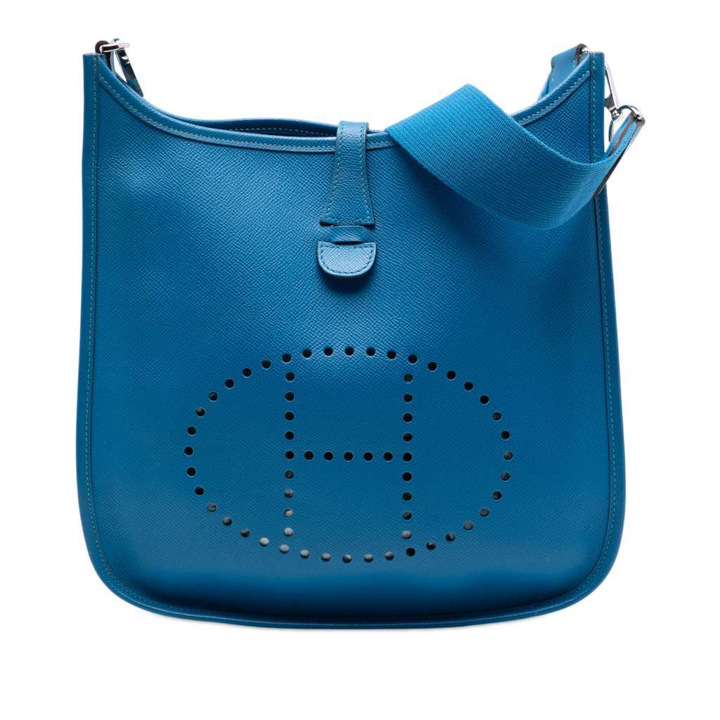 Hermès Epsom Evelyne III 29 Blue Leather Very good condition - Front View
