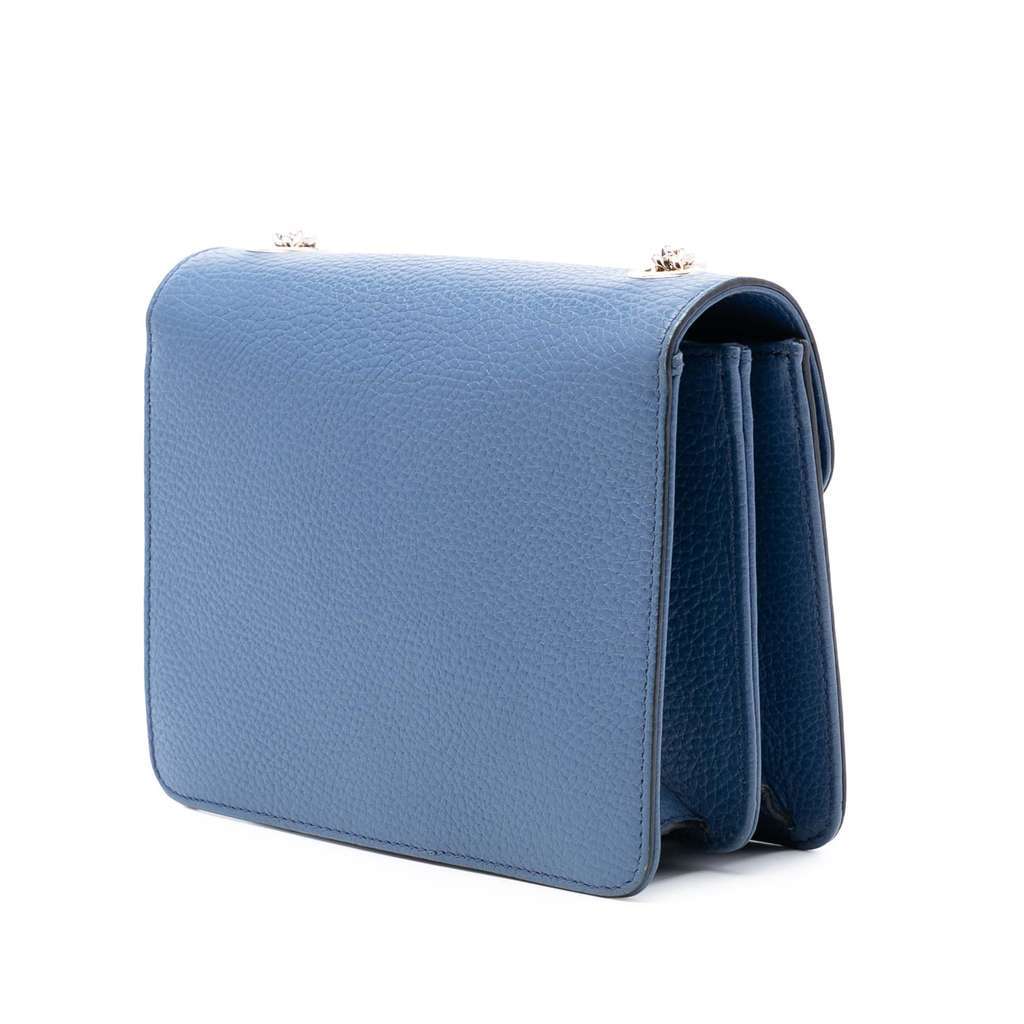 Gucci Small Dollar Calfskin Interlocking G Crossbody Blue Leather Very good - Back View